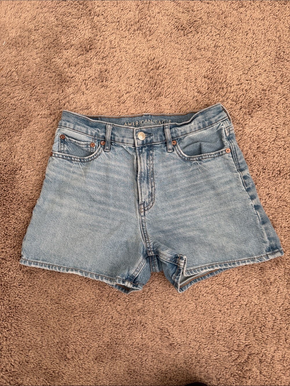 American Eagle Outfitters Light Wash Denim High-Rise Women's Shorts